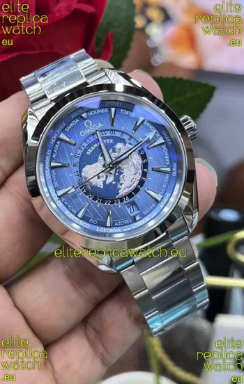 Omega Seamaster Aquaterra 150M Worldtimer Summer Blue 1:1 Mirror Replica Watch