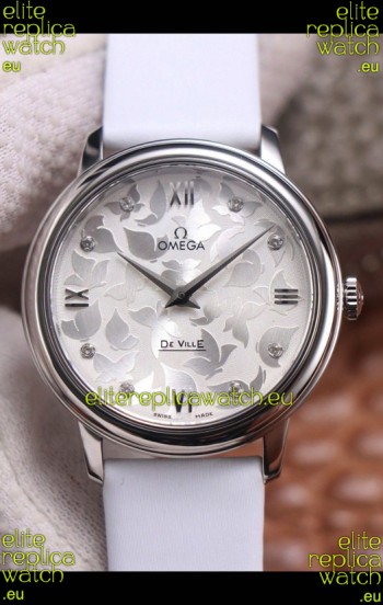 Omega De Ville Floral Dial Swiss Quartz Movement in Steel Casing 