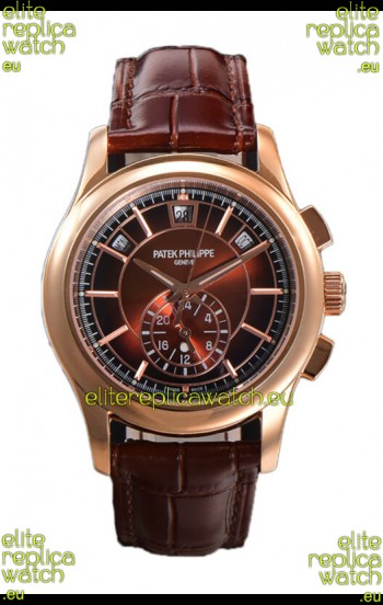 Patek Philippe 5205 Complications Moonphase Brown Dial 1:1 Mirror Swiss Replica Watch