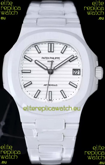 Patek Philippe Nautilus 5711 AET Remould White Ceramic Edition White Dial Swiss Replica Watch