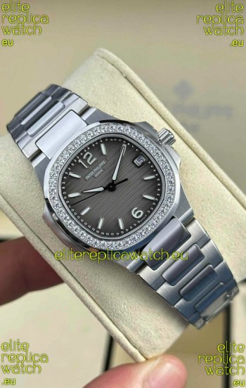 Patek Philippe Nautilus Super Clone 7010 32MM 1:1 Mirror Replica Grey Dial 
