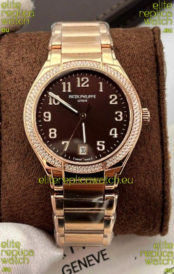 Patek Philippe Twenty-4 Green Dial Rose Gold Casing 1:1 Mirror Replica Watch 36MM