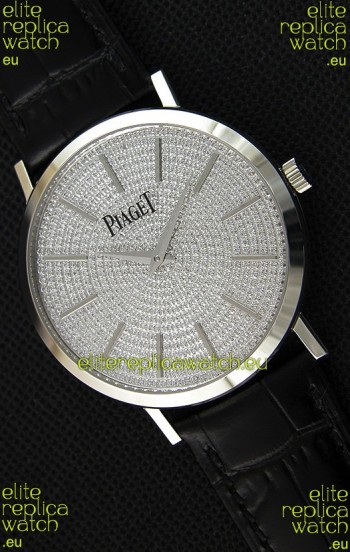 Piaget Altiplano G0A36128 Paved Diam Dial Swiss Quartz Replica Watch in Steel Case
