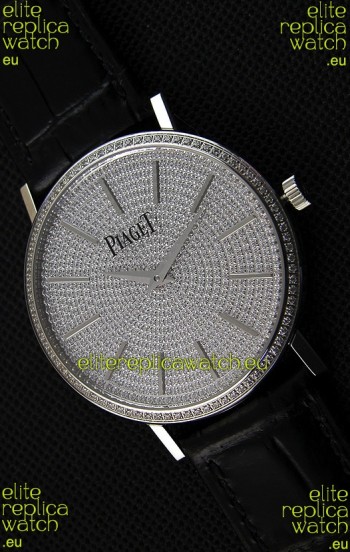 Piaget Altiplano G0A36128 Paved Diam Dial Swiss Quartz Replica Watch in Steel Case