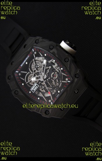 Richard Mille RM35-2 Rafael Nadal Forged Carbon Case with Black Strap