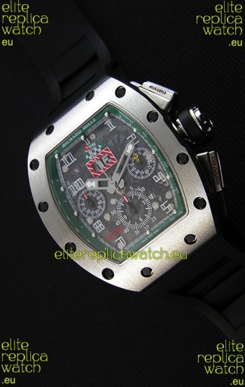 Richard Mille RM011-FM Felipe Massa One Piece Titanium Case Watch in Black Strap