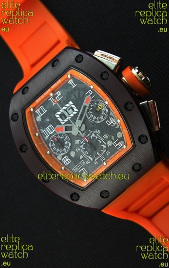 Richard Mille RM011-FM Felipe Massa One Piece Ceramic Case Watch in Orange Strap