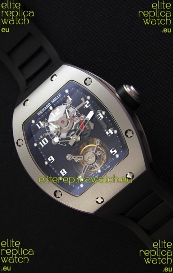 Richard Mille RM001 Evolution Tourbillon Swiss Replica Watch with Bead Blasted Satin Matte Case