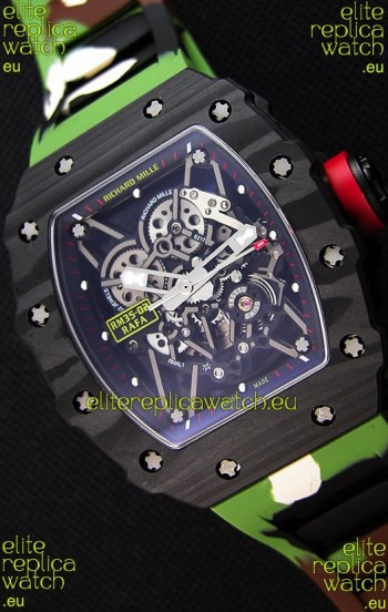 Richard Mille RM35-02 Rafael Nadal Forged Carbon Case with Camouflage Rubber Strap 
