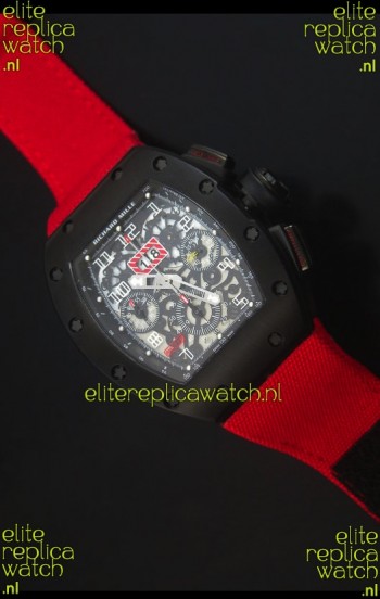 Richard Mille RM011 Filipe Massa PVD Swiss Replica Watch in Red Nylon Strap