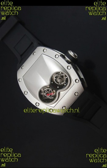 Richard Mille RM053 Tourbillon Pablo Mac Donough Swiss Replica Watch in Titanium Case Black Strap