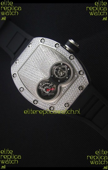 Richard Mille RM053 Tourbillon Pablo Mac Donough Swiss Replica Watch in Titanium Case Black Strap