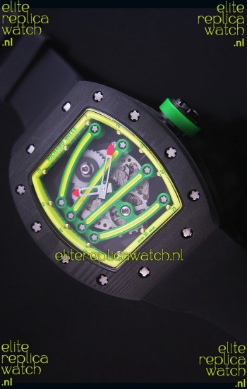 Richard Mille RM059 Yohan Blake Forged Carbon Case Swiss Replica Watch in Yellow Bezel