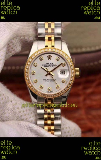 Rolex Datejust Ladies 28MM Cal.3135 Movement Swiss Replica in 904L Steel Yellow Gold 2 Tone Case