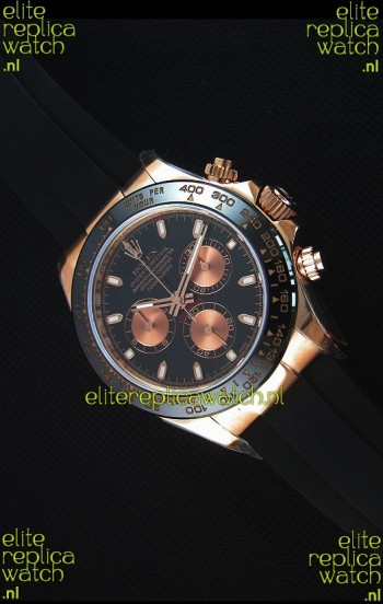 Rolex Daytona 116515 Everose 1:1 Mirror Replica Black Dial Watch 
