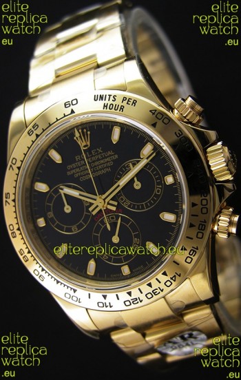 Rolex Cosmograph Daytona 116528 Yellow Gold Original Cal.4130 Movement - Improved Ultimate 904L Steel Watch