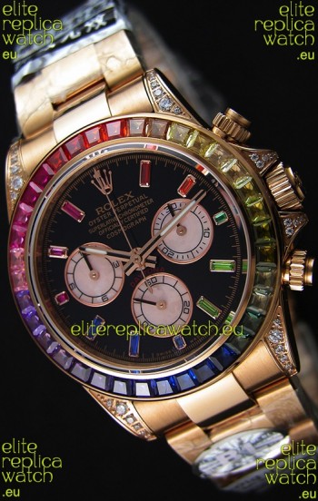Rolex Cosmograph Daytona 116595RBOW Rose Gold 1:1 Mirror Cal.4130 Movement - Ultimate 904L Steel Watch