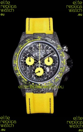 Rolex Daytona DiW Forged Cabon Casing 1:1 Mirror Replica Black Carbon Dial