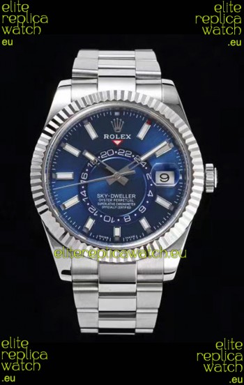 Rolex Sky-Dweller REF# 326934 Blue Dial Watch in 904L Steel Case 1:1 Mirror Replica