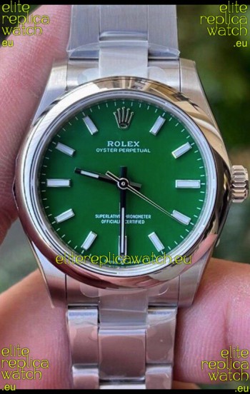 Rolex Oyster Perpetual REF#277200 31MM Swiss Movement Swiss Replica Green Dial 904L Steel 1:1 Mirror Replica Watch