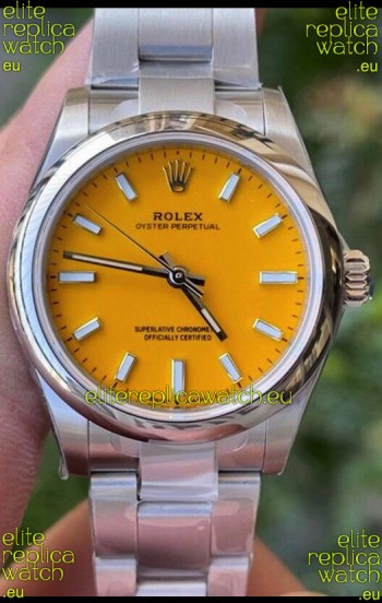 Rolex Oyster Perpetual REF#277200 31MM Swiss Movement Swiss Replica Yellow Dial 904L Steel 1:1 Mirror Replica Watch