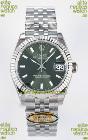 Rolex Super Clone Datejust ETA 2688 Movement 31MM Stainless Steel Case Green Dial Watch