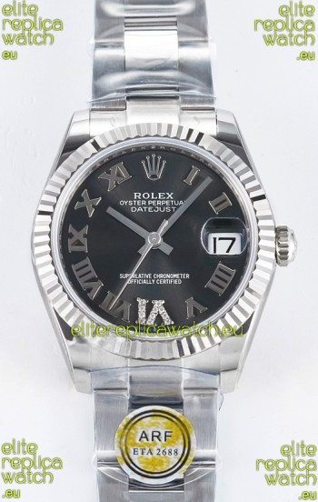 Rolex Super Clone Datejust ETA 2688 Movement 31MM Stainless Steel Grey Dial Watch 