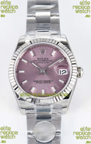 Rolex Super Clone Datejust ETA 2688 Movement 31MM Stainless Steel Pink Dial Watch 