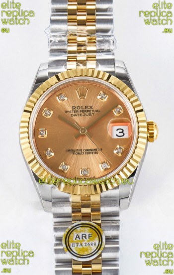 Rolex Super Clone Datejust ETA 2688 Movement 31MM Two Tone Yellow Gold Casing and Dial 
