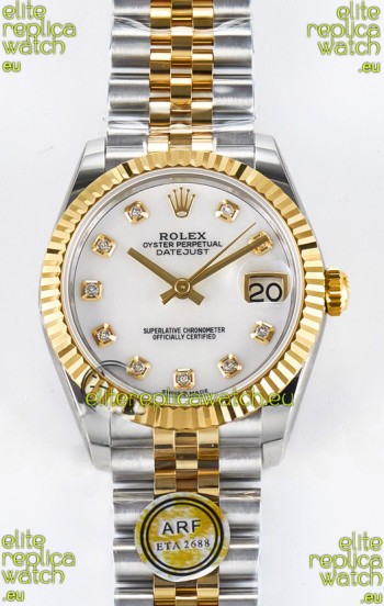 Rolex Super Clone Datejust ETA 2688 Movement 31MM Two Tone Yellow Gold Mother of Peal Dial