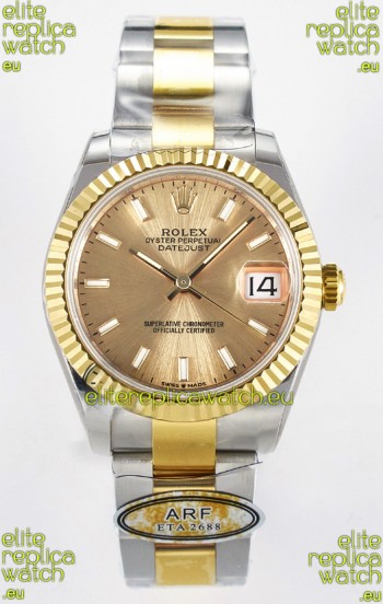 Rolex Super Clone Datejust ETA 2688 Movement 31MM Two Tone Yellow Gold Watch and Dial