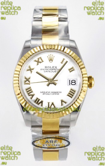 Rolex Super Clone Datejust ETA 2688 Movement 31MM Two Tone Yellow Gold Watch White Dial