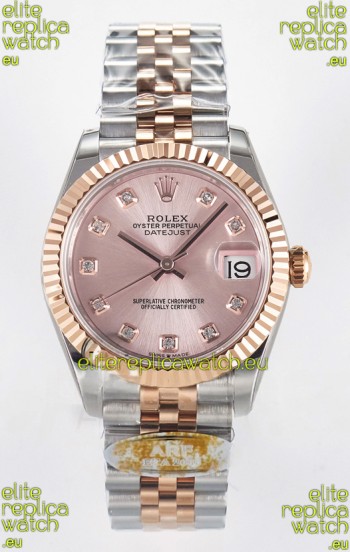 Rolex Super Clone Datejust ETA 2688 Movement 31MM Two Tone Rose Gold Swiss Champange Dial