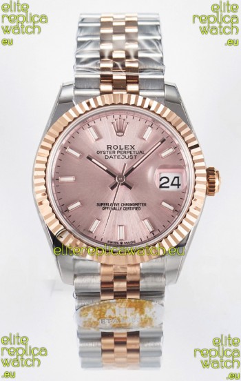 Rolex Super Clone Datejust ETA 2688 Movement 31MM Two Tone Rose Gold Swiss Champange Dial