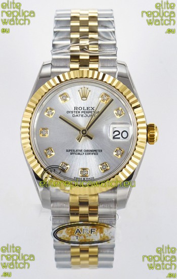 Rolex Super Clone Datejust ETA 2688 Movement 31MM Two Tone Yellow Gold Swiss Silver Dial