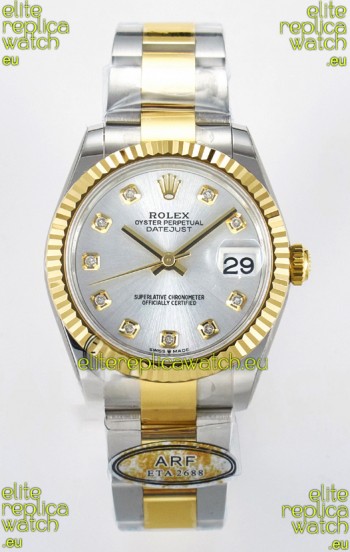 Rolex Super Clone Datejust ETA 2688 Movement 31MM Two Tone Yellow Gold Swiss Steel Dial 