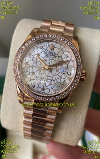 Rolex Datejust M278248 31MM Swiss Replica in Gold - Motif Dial 1:1 Mirror Quality