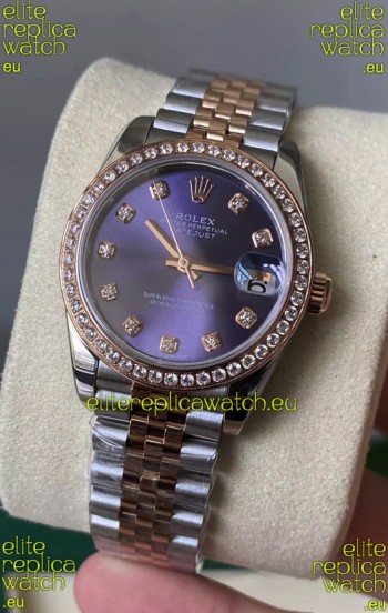 Rolex Datejust M278381RBR 31MM Swiss Replica Two Tone Rose Gold - Blue Dial 1:1 Mirror Quality