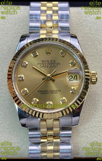 Rolex Datejust 278273 31MM Swiss Replica in 904L Steel in Gold Dial - 1:1 Mirror Replica