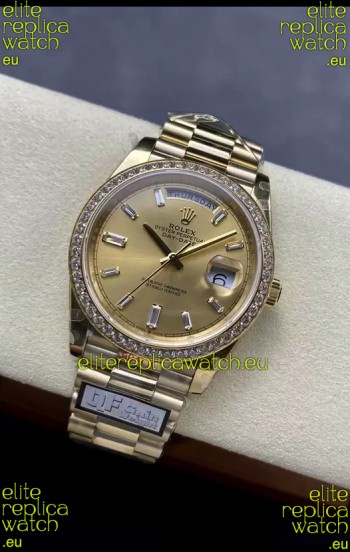 Rolex Day Date 40MM 1:1 Rose Gold in Gold Dial 1:1 Mirror Replica Watch