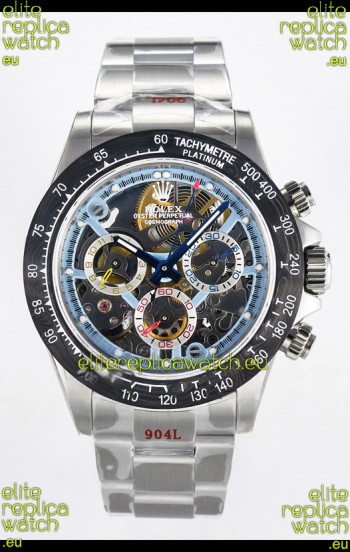 Rolex Daytona Super Clone Artisans De Geneve Stainless Steel Watch Black Carbon Bezel Watch