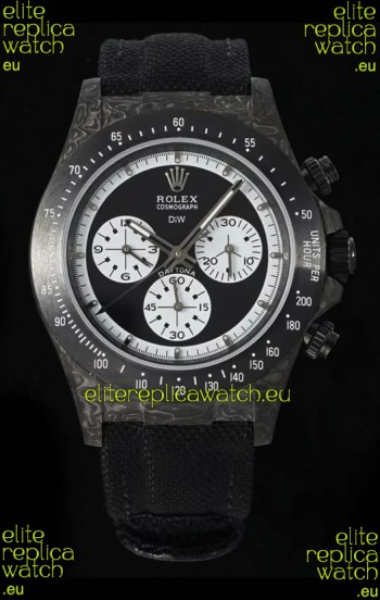 Rolex Daytona Super Clone DiW Paul Newman Carbon Edition Watch - Forged Carbon Casing Black Strap 1:1 Mirror Replica