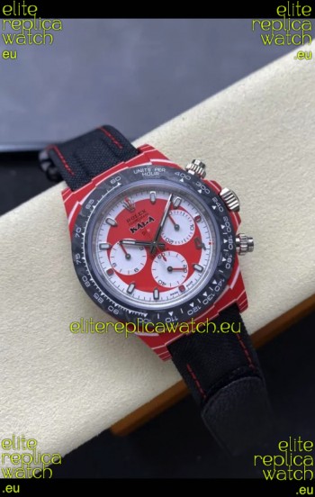 Rolex Daytona Super Clone DiW Kakha Kaladze Red Carbon Casing Watch in Red Dial 1:1 Mirror Replica Watch