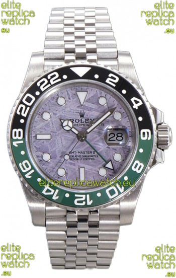 Rolex GMT Masters II 126720 Cal.3285 Pink Meteorite Dial 904L Steel in Jubilee Strap Swiss Replica