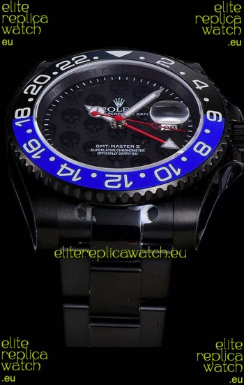 Rolex GMT Swiss "Titan Revenge" Black and Blue Swiss Replica Watch Swiss ETA 3186 Movement 