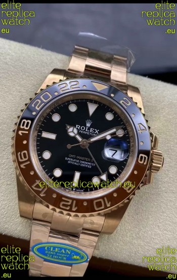 Rolex GMT Masters II M126715CHNR Everose Gold Swiss Replica 1:1 Mirror Watch - 904L Steel