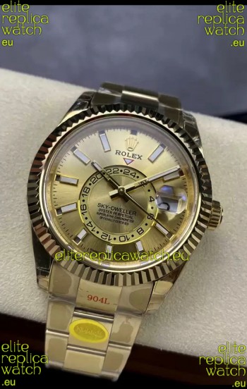 Rolex Sky-Dweller Yellow Gold Oyster 42MM 1:1 Mirror Replica Watch
