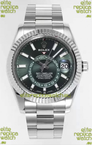 Rolex Sky-Dweller REF #m336934 Green Dial Watch in 904L Steel Case - Super Clone Watch