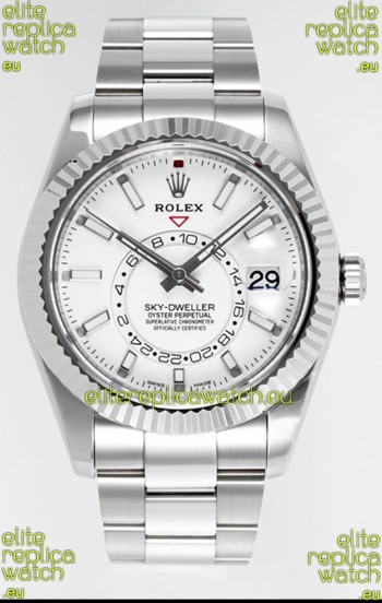 Rolex Sky-Dweller REF #m336934 White Dial Watch in 904L Steel Case - Super Clone Watch