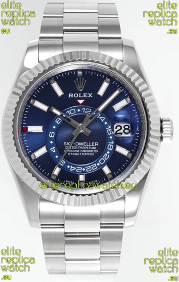 Rolex Sky-Dweller REF #m336934 Blue Dial Watch in 904L Steel Case - Super Clone Watch